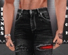 Ripped BlkRed Jeans