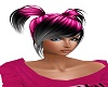 black n hot pink hair