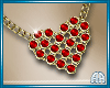 Heart Gold Red Necklace
