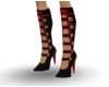 Boots Red Silver Buckles