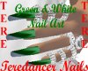 Green And White NailArt