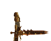gold armour sword