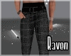 Checkered Jeans Black