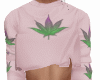 Weed crop hoodie pink