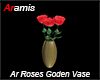 Ar Roses Golden Vase