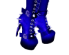 Blue Goth Skull Boots
