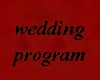 Wedding program