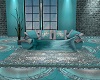 Blue,Teal,Silver Couch