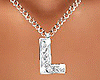 L Letter Silver Necklace