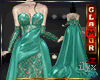 zZ Strapless Teal Gown