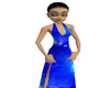 Blue Slit Skirt Dress