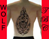 A Wolf  MALE BACK Tattoo