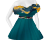 teal flower dress