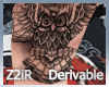 ZR>Neck Owl Tattoo