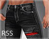 RSS BLACK RED RIPD JEANS