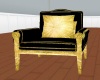 (LOU) gold n black chair