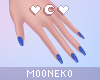 ♡ deep blue nails