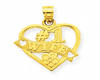 Gold heart wife pendant
