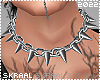 S| Silver Spiked Choker