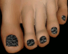 Black Leather Toe Nails