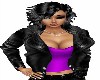PURPLE TEE/LEATHER JACKE