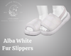 Alba White Fur Slippers