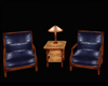 blue leather chat chairs