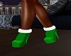 Green Boots w/ Fur Trim