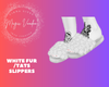 White Fur /Tats Slippers