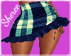 blue checkerd skirt