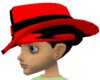 red and black hat