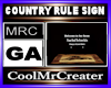 COUNTRY RULE SIGN