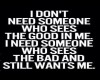I don't need someone