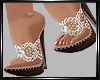 E* White Crochet Heels