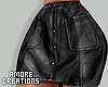 $ Black Leather Skirt RL