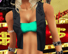 Leather Rose Vest W/Teal