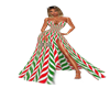 GRN/RED CANDY CANE GOWN
