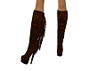 dk brown fringed boot