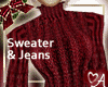 Burgundy Sweater&Jeans
