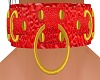 Choker red leather gold