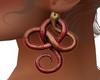 red snake earrings