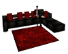 black and red couch set