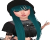 Beanie with teal hair