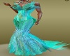 Aqua Feather Gown