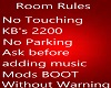 Room Rules (red&White)