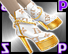 Puffy Logo Heels/White