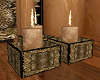 3 bronze&leopard candles