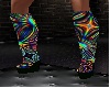 psychedelic neon boots