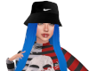 Blue haired bucket hat