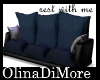 (OD) Blue cudle sofa